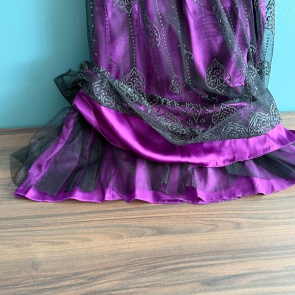 Adrianna Papell Boutique Dress Size 6 Womens Formal Purple Mesh Overlay Beads - Picture 10 of 10